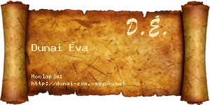 Dunai Éva névjegykártya